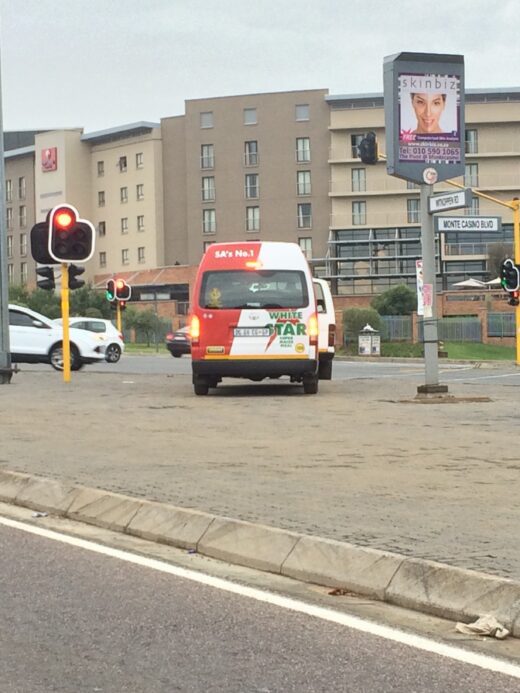 White Star branded taxi violates traffic rules at Monte Casino